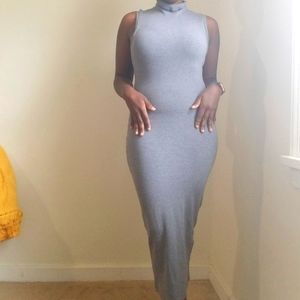 H&M grey sleeveless turtle neck dress